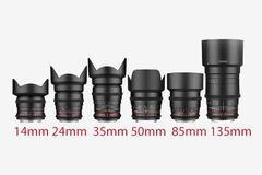 Rentals: Rokinon Prime 6 Lens Set (14, 24, 35, 50, 85, 135mm)