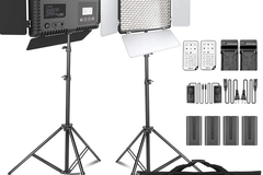 Rentals: SAMTIAN 2 pieces LED Video lights, Dimmable, Bi-colour 600 LED