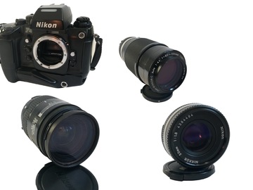 Rentals: Nikon F4 SLR camera/w battery grip+lenses: 28-85mm/50mm/80-200mm