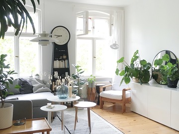 Studio/Spaces: bright white jungle scandi home & big bathroom & kitchen, Altbau 